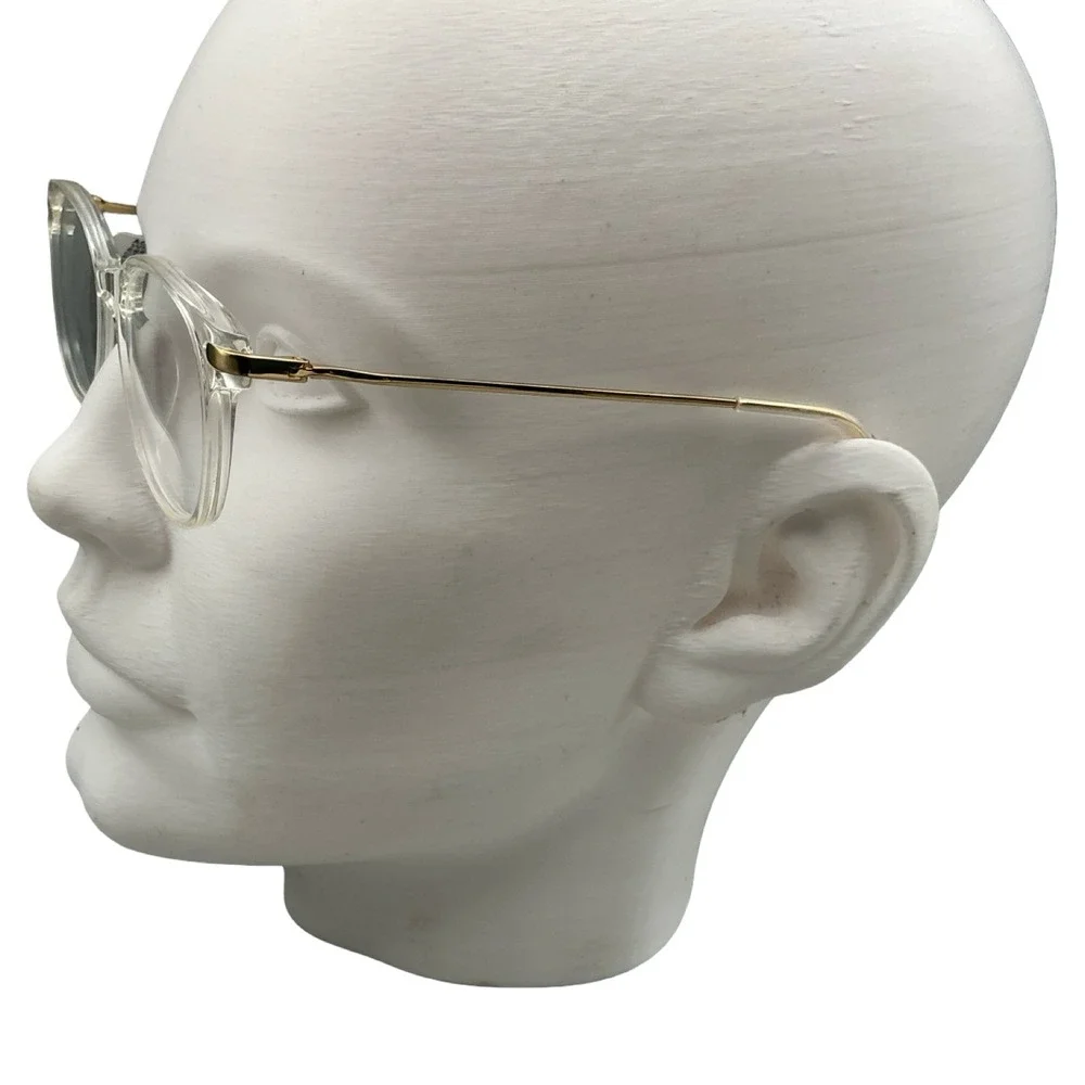 WOP69 Crystal Gold Clear Eyeglasses Cat Eye Frame WOP69 CRYGLD 51-17-145 NEW